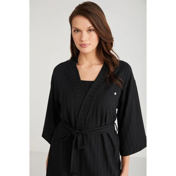 Penye Mood 3lü Kısa Kol Sabahlık Pijama Takımı