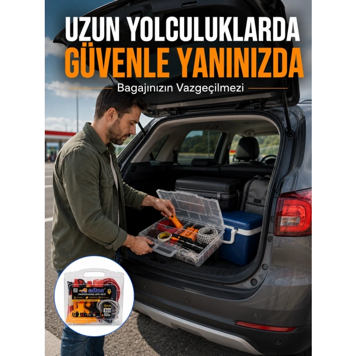 Profesyonel Araç İçi Acil Durum Seti 27 Parça Çok Amaçlı Oto Yardım Çantası