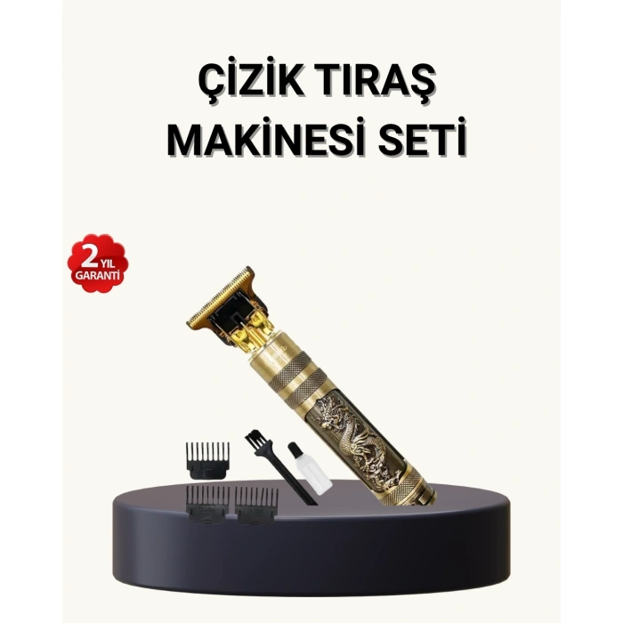 Profesyonel Çizik Tıraş Makinesi – T Çelik lı, 120 Dakika Şarjlı Kullanım, 3 Başlıklı