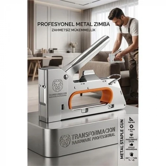 Profesyonel Metal Zımba Tabancası - Çelik Mobilya Döşeme El Zımbası 4-8mm  721758