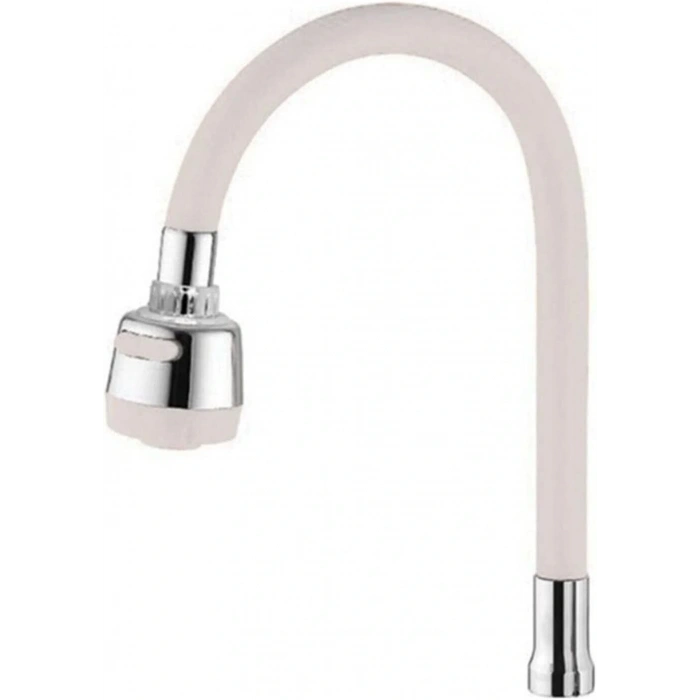 Renkli Silikonlu Oynar Başlıklı 2 Fonksiyonlu Spiral Musluk Başlığı - Beyaz (5047)