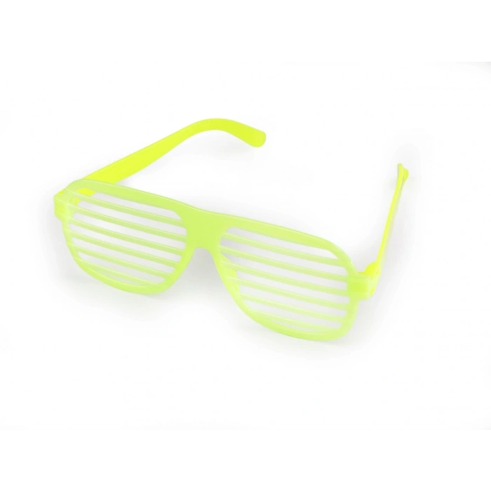 Retro Neon Fosforlu Panjur Gözlük 12 Adet – 80’ler 90’lar Parti Stili (5047)