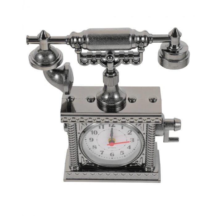 Retro Telefon Görünümlü Çalar Saat Masa ve Raf Dekoru