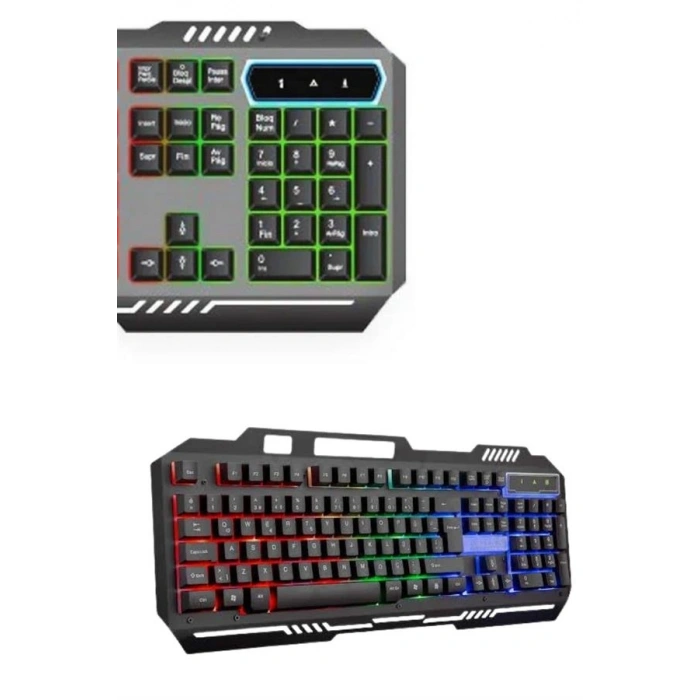 RGB Işıklı  Oyuncu Klavye Q Klavye Mouse Hediyeli