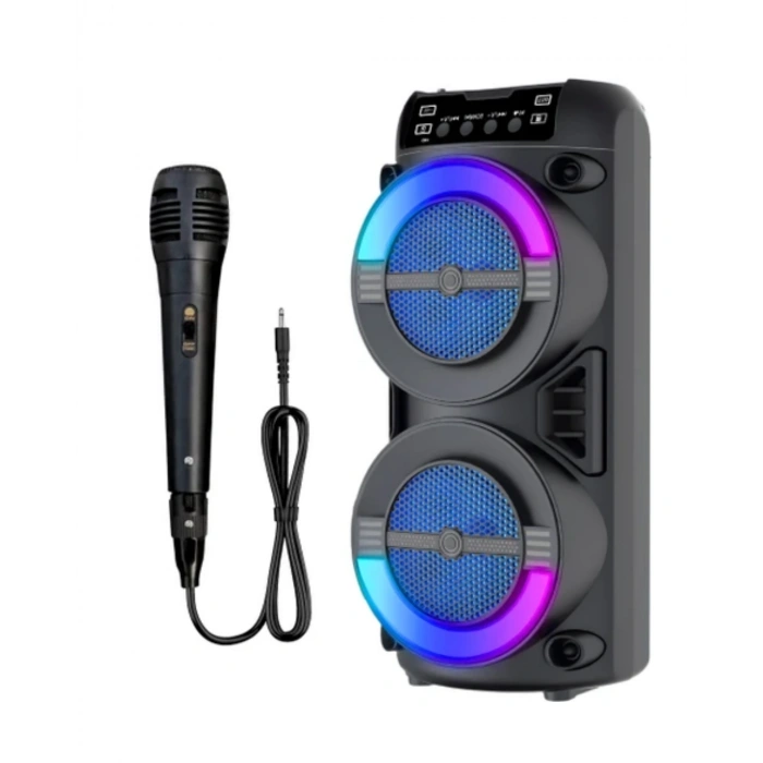 RGB Işıklı Taşınabilir Bluetooth Hoparlör Güçlü Stereo Ses
