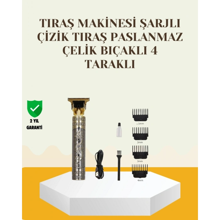 Şarjlı Titanyum lı Saç ve Sakal Kesme Makinesi