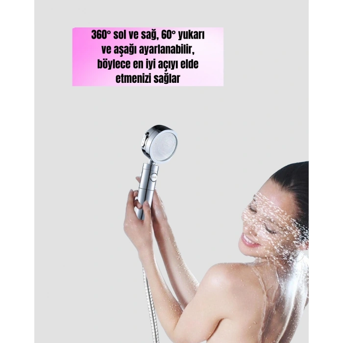 Şelale Sisi ve Masaj Özellikli Banyo Duş Başlığı