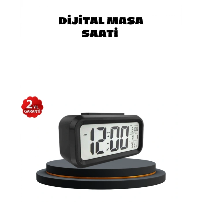Sensörlü Dijital Masa Saati Alarm ve Sıcaklık Göstergeli