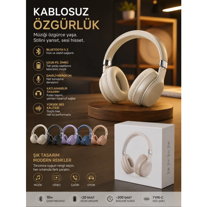 shopwave Kulaküstü bluetooth Kulaklık (0177)