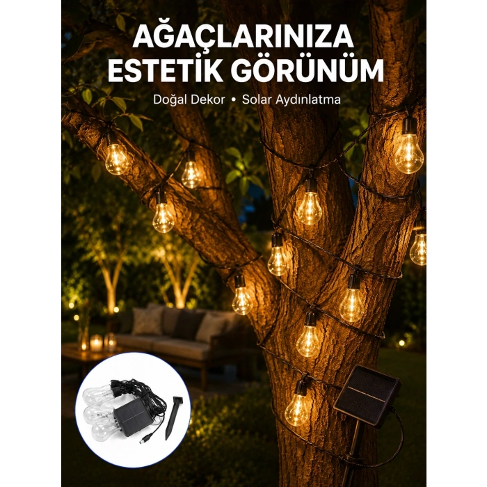 Solar Dekoratif LED Ampul Işık Bahçe Çit Balkon ve Veranda Süsleme Aydınlatması
