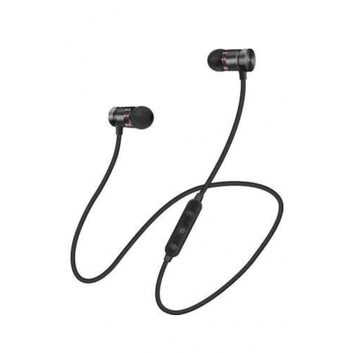 Sports Mıknatıslı Siyah Bluetooth Kulaklık Kablolu Uzun Pil Ömrü