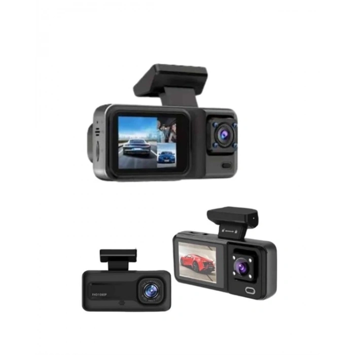 Sürüş ve Park Halinde Kesintisiz Güvenlik İçin 3 Kameralı Profesyonel Dashcam