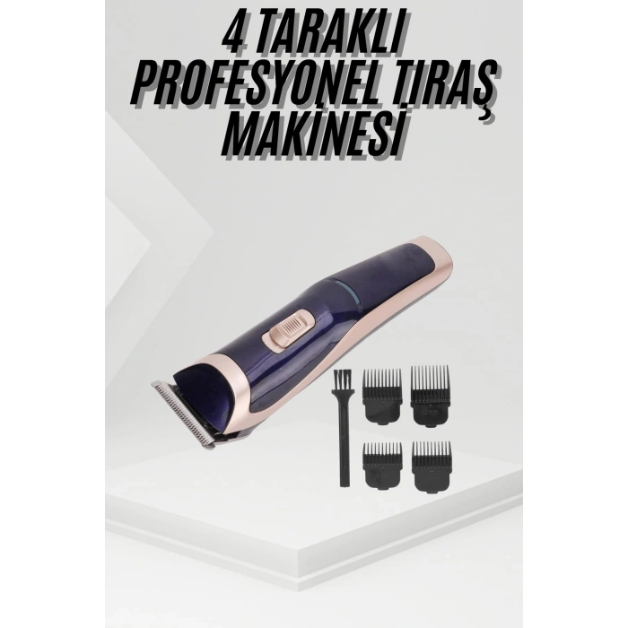 Tıraş Makinesi 4 Başlıklı Paslanmaz Çelik lı Tüm Saç Tiplerine Uygun