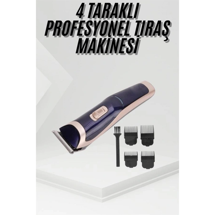 Tıraş Makinesi 4 Başlıklı Paslanmaz Çelik lı Tüm Saç Tiplerine Uygun
