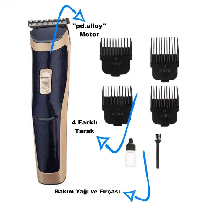 TR-650 Profesyonel Saç Sakal Tıraş Makinesi (5047)