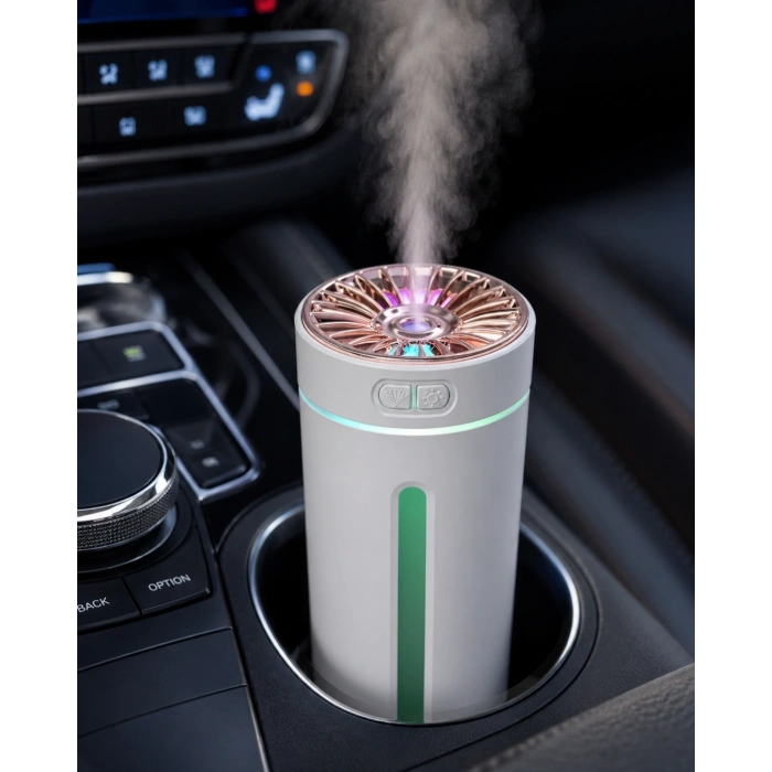 USB Araç Nemlendirici 5 Esans Hediyeli Renkli Işıklı Mini Difüzör