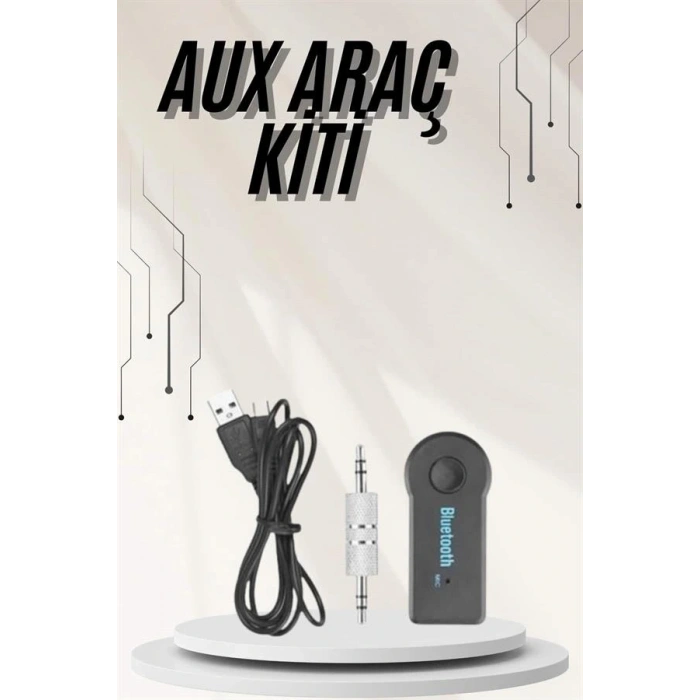 Yeni Nesil Bluetooth Aux Araç Kiti Siyah TV Tablet Telefon Araç Araba