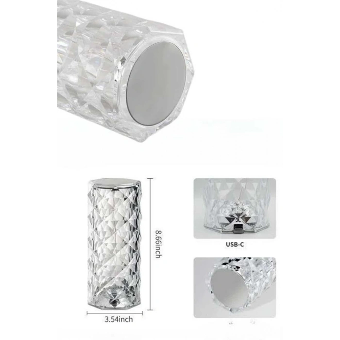 Yeni Nesil Modern Kristal Masa ve Gece Lambası Dokunmatik Renk Değiştirebilen