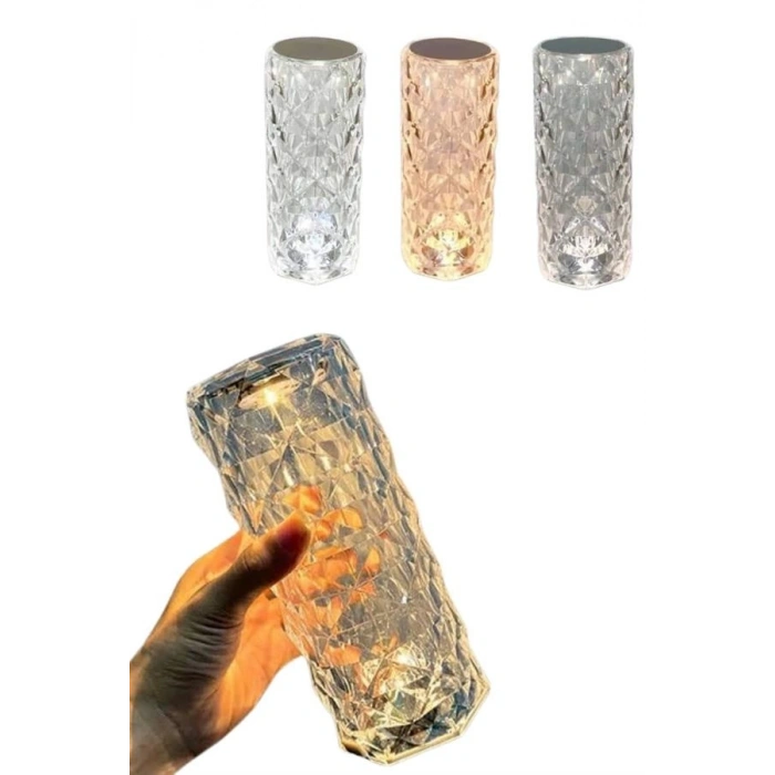 Yeni Nesil Modern Kristal Masa ve Gece Lambası Dokunmatik Renk Değiştirebilen