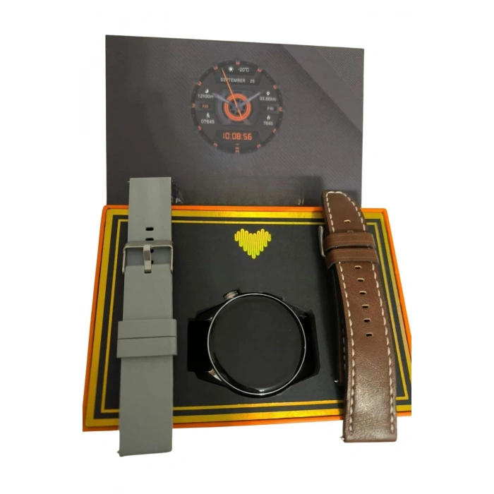 Yuvarlak Kasa 46mm Akıllı Saat Android Ve IOS Uyumlu Uyku ve Sağlık Takibi
