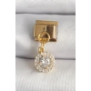 316L Çelik Gold Renk Sallantı Daire Zirkon Taşlı Nomination Charm