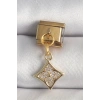 316L Çelik Gold Renk Sallantı Zirkon Taşlı Çiçek İşlemeli Nomination Charm