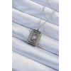 316L Çelik Zincir Eskitme Gümüş Renk Pembe Mineli Kalp Figürlü Tarot Kolye