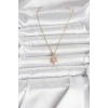316L Çelik Zincir Gold Renk Pembe Lotus Model Kadın Kolye