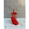 3D El Üzerinde İnsan Figürü Kırmızı Sanatsal Masa Üstü Dekor 12x18 cm