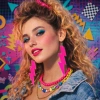 80’ler 90'lar Retro Neon Pembe Şimşek Küpe 10 cm (5047)