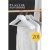 Ahşap Görünüm Plastik Askı 20 Adet Beyaz  720519