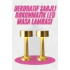 Altın Rengi Masa ve Gece Lambası Dokunmatik Şarjlı Masa Lambası