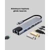Alüminyum Kasalı MacBook USB-C Hub – 4K HDMI, USB 3.0, SD/TF Kart Girişi, PD Şarj Desteği
