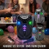 AO-835-832 KARAOKE MİKROFONLU WİRELESS HOPARLÖR - SPEAKER IŞIKLI USB ŞARJLI DC 5V - TF - AUX 8 INC INCH PL-4681 (5047)
