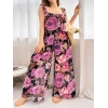 Arias Closettt Özel Tasarım Büyük Beden Çiçek Desenli Bol Kesim 2li Pijama Takımı