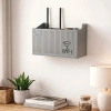 Duvar Tipi Wi-Fi Modem Saklama Kutusu(Gri) – Kablo Düzenleyici Router Raf Organizer (5047)