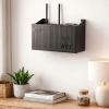 Duvar Tipi Wi-Fi Modem Saklama Kutusu(Siyah) – Kablo Düzenleyici Router Raf Organizer (5047)