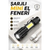 El Feneri Led USB Şarjlı Zoom Mini Led Işık Acil Durum Feneri