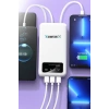 Enerx ENR-P20DC 20000 mAh 2.1 Amper Dahili Kablolu Powerbank Siyah (5047)