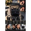 Kablosuz Bluetooth Kulaklık 4 Kulaklıklı 2’si 1 Arada Siyah