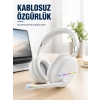 Kablosuz Bluetooth Mikrofonlu Beyaz Kulaklık  RGB Işıklı