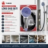MİLANO VAKUMLU - SİLİKON LÜKS DUŞ SETİ DUŞ BAŞLIK=MİX SİLİKON HORTUM=1.5MT MAFSAL=3 KADEME (5047)
