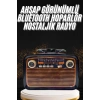 Nostaljik Görünümlü Ahşap Radyo TF SD USB Girişli Led Fener Işıklı