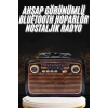 Nostaljik Görünümlü Ahşap Radyo TF SD USB Girişli Led Fener Işıklı