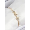 Pirinç Zirkon Taşlı Yıldız Model Gold Renk Kadın Bileklik