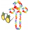 Renkli Ananas Gözlük, Taç, Kolye ve Bileklik Seti (5047)