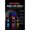 RGB LED AYDINLATMALI USB BİLGİSAYAR OYUN HOPARLÖRÜ