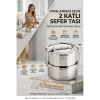 Sefer Tası Yemek Kabı Paslanmaz Çelik 2 Katlı 14 Cm 1.3 Litre 721365