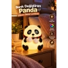 Sevimli Panda Silikon Gece Lambası Renkli Işık Modu Dokunmatik Kontrollü Aydınlatma