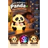 Sevimli Panda Silikon Gece Lambası Renkli Işık Modu Dokunmatik Kontrollü Aydınlatma